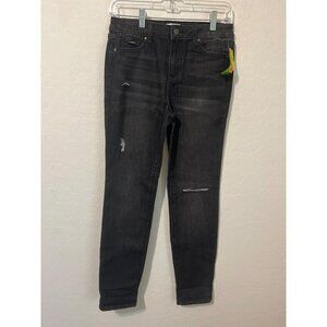 RSQ Girls Sz 14 Girlfriend Black Jeans Skinny Destructed